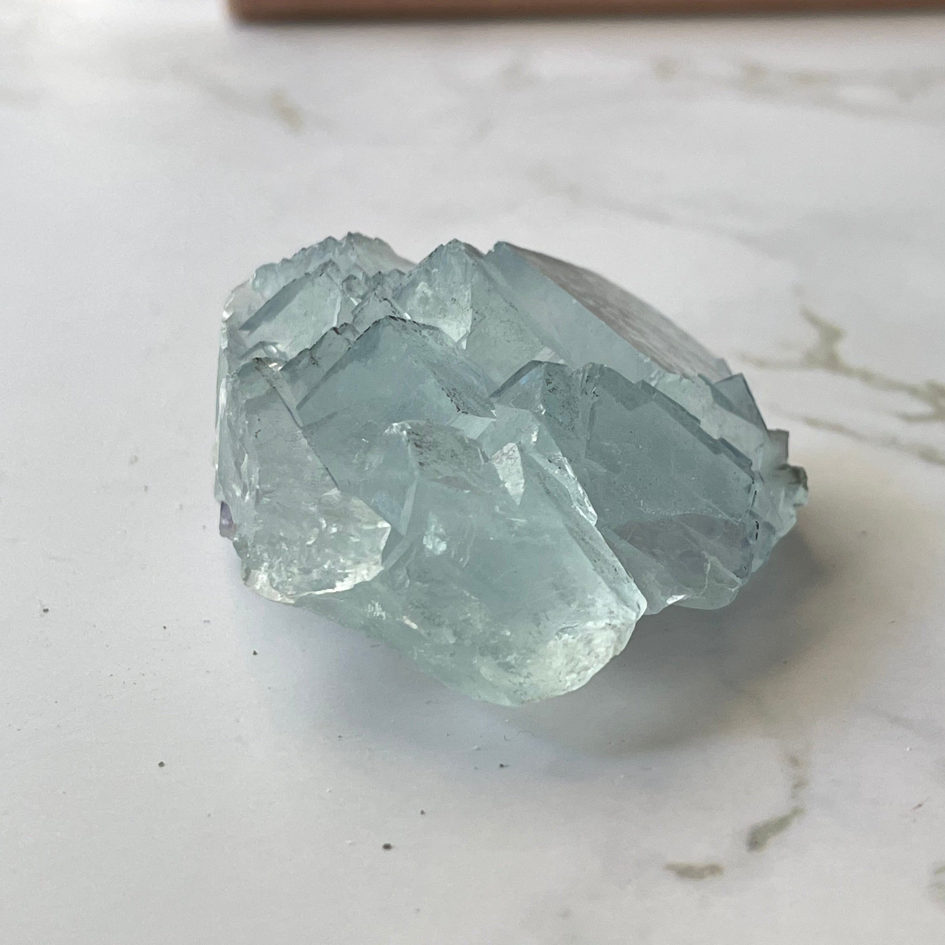 Gem-Quality Baby Blue Fluorite – Yaogangxian Mine, Hunan China view 2